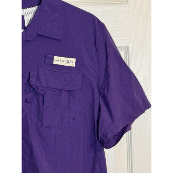 Men’s Magellan Outdoors Fish Gear, Relaxed Fit, Moisture Wicking, Purple, XL - Picture 2 of 9